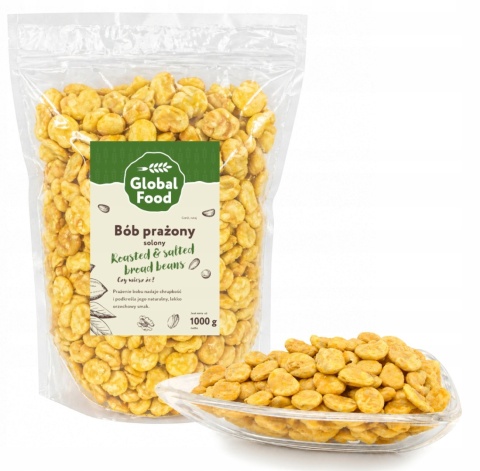 BÓB PRAŻONY SOLONY 1KG (1000G) CHRUPIĄCA PRZEKĄSKA CHIPSY Z BOBU