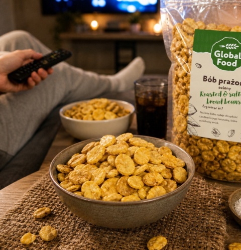 BÓB PRAŻONY SOLONY 200G CHRUPIĄCA PRZEKĄSKA CHIPSY Z BOBU