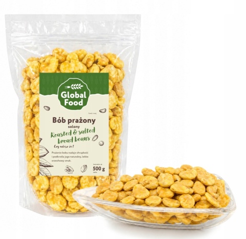 BÓB PRAŻONY SOLONY 500G (0,5KG) CHRUPIĄCA PRZEKĄSKA CHIPSY Z BOBU