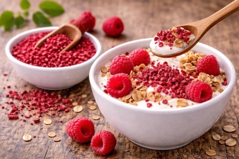 MALINY LIOFILIZOWANE 100g (GRYS) NATURALNE BEZ CUKRU