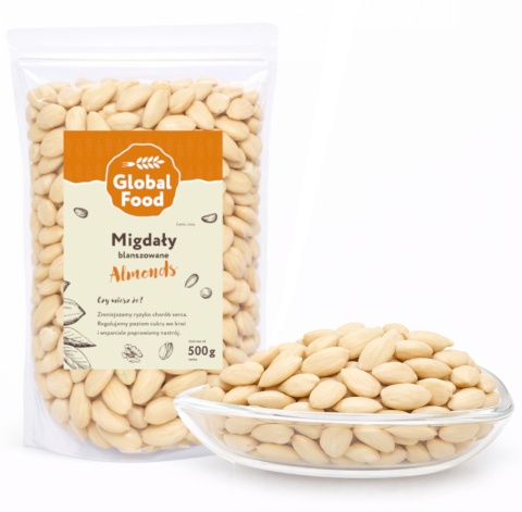 MIGDAŁY BLANSZOWANE 500g (0,5 kg) NATURALNE BEZ SKÓRKI