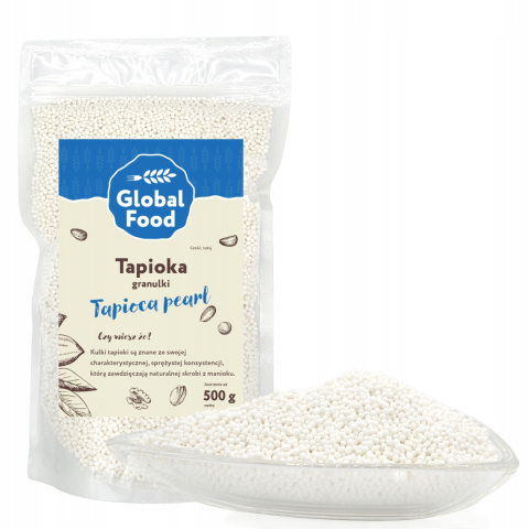 TAPIOKA GRANULKI 500g (0,5kg) KULKI PEREŁKI skrobia z manioku TAPIOKA GRANULKI 500g (0,5kg) KULKI PEREŁKI skrobia z manioku