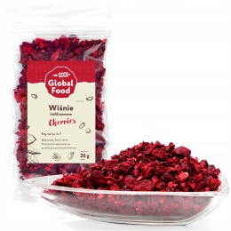 WIŚNIE LIOFILIZOWANE 20g PŁATKI GRYS NATURALNE BEZ CUKRU